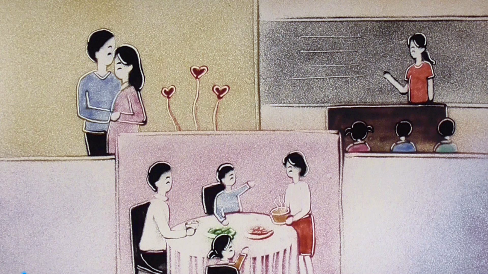 “我的粉红馨爱故事”沙画